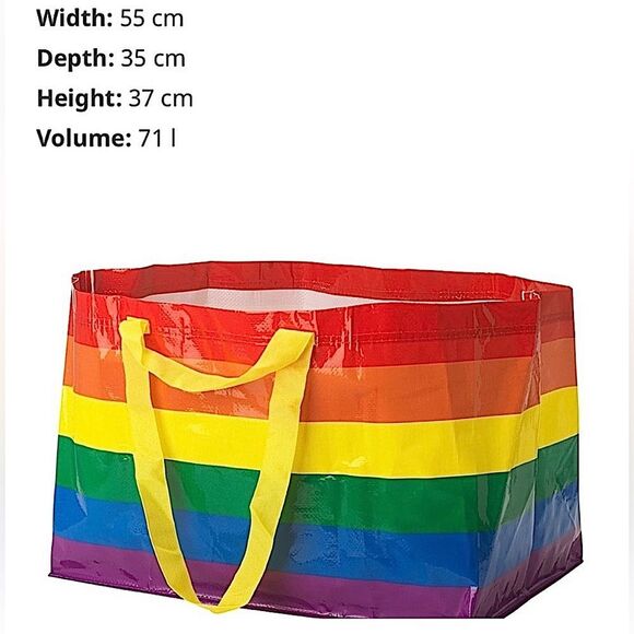 Ikea Rainbow Bag STORSTOMMA Limited Edition Pride Shopping Tote Extra Large XL - Picture 3 of 6